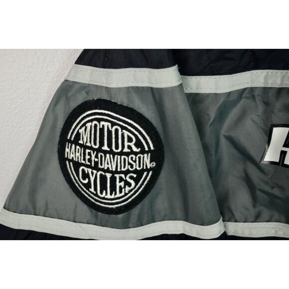 Harley Davidson Racing Vintage 90s Black Nylon Jacket Screaming Eagle - Picture 8 of 9